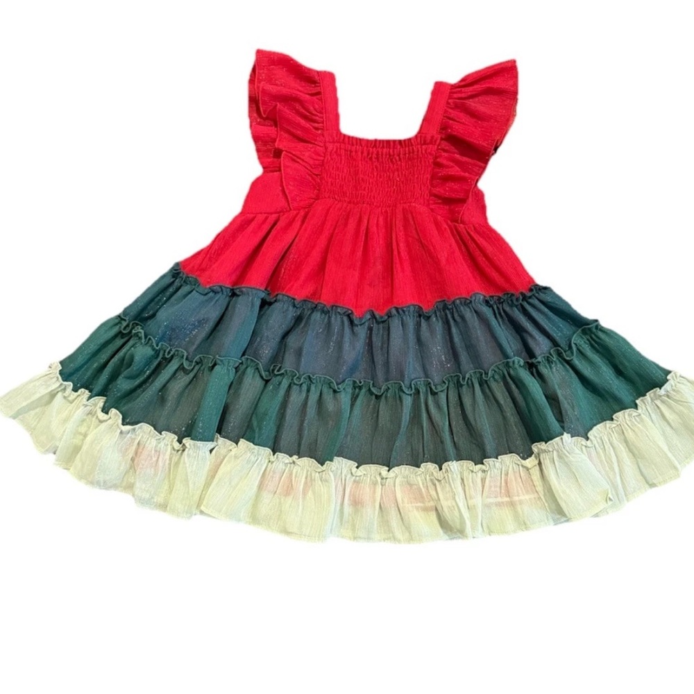 Cheeky Plum Brielle Shimmer Dress - Holiday Cheer 3T - Christmas Dress